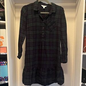Time & Tru Green & Blue tartan dress size XSmall Lumberjack Girlfriend flannel